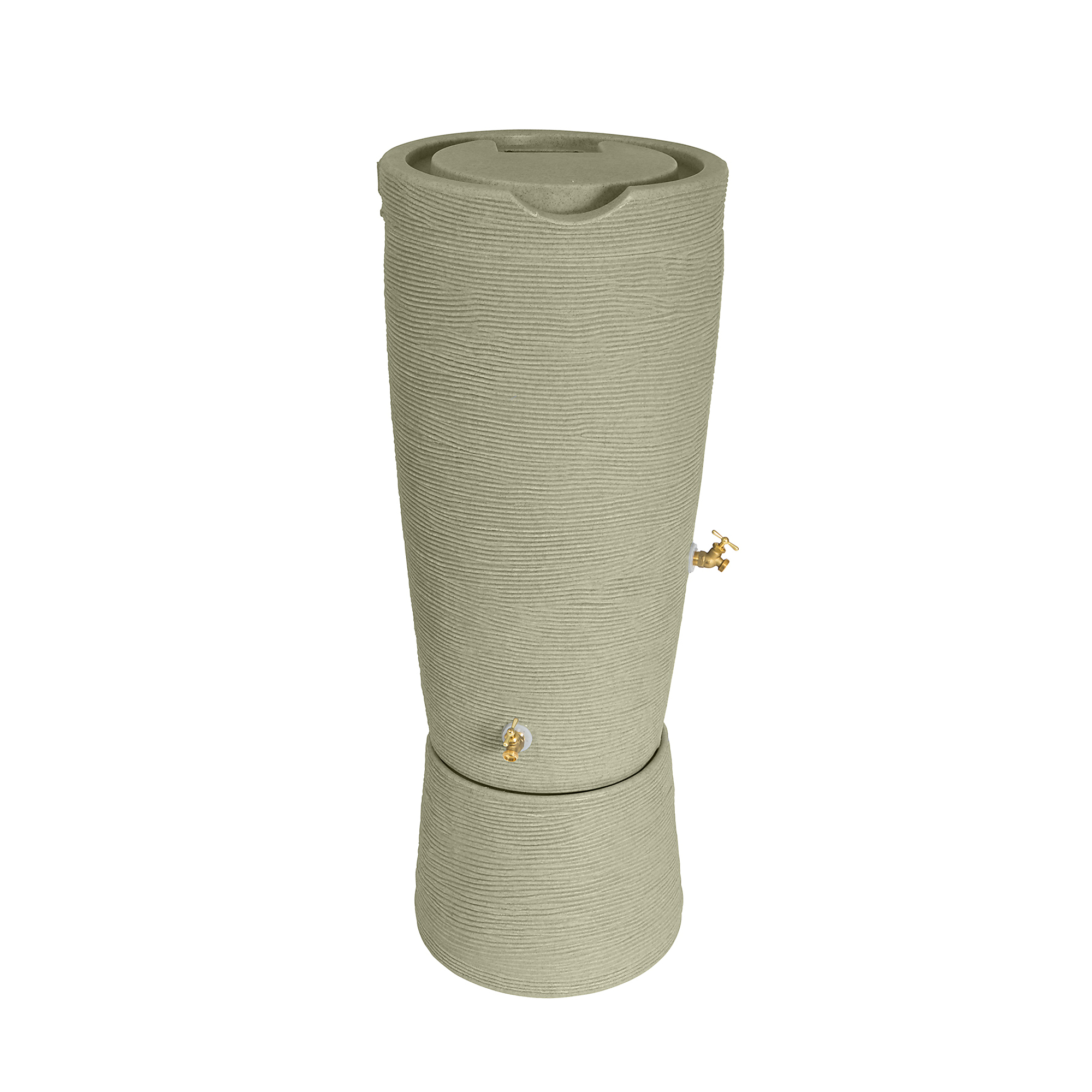 Good Ideas Impressions Stone Rain Saver Barrel with Stand — 50 Gallon, Sandstone, 2 Pc, Model# IM-STO50-2P-SAN
